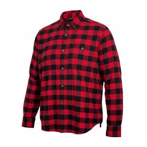 NWT Woolrich Mens Trout Run Pure Cotton Flannel Red Black Buffalo Plaid Shirt L